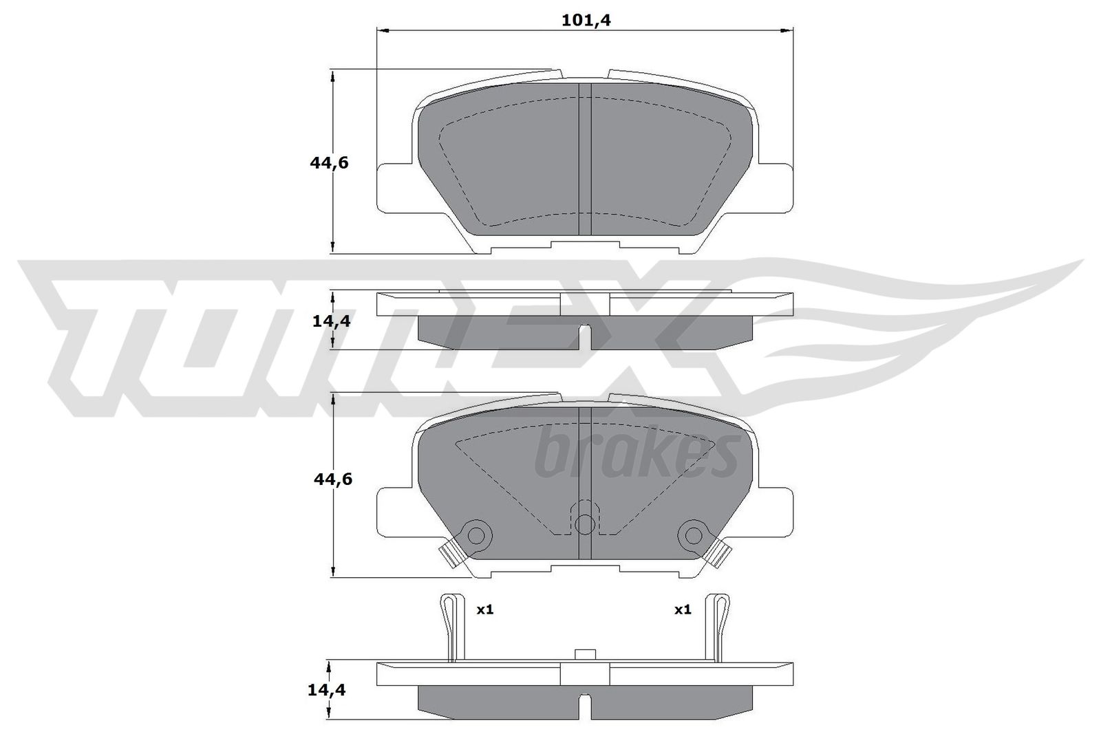 Sada brzdových platničiek kotúčovej brzdy TOMEX Brakes